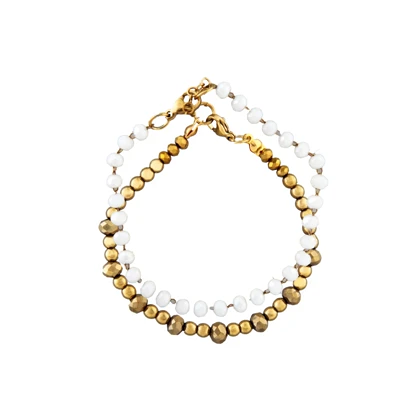 دستبند زنانه مدل مهره ای دو عددی