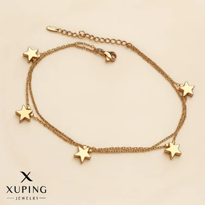 پابند استیل طلایی دخترانه با آویز ستاره برند Xuping