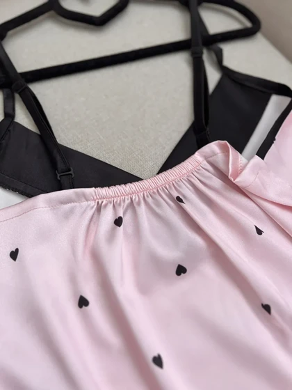 تاپ شلوار طرح قلبی یقه هفت