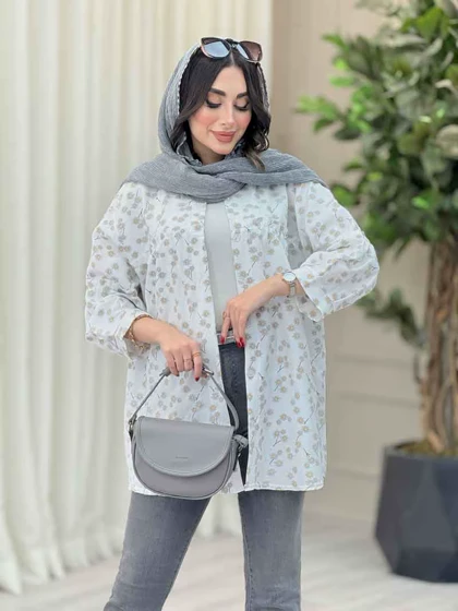 مانتو طرح بابونه آستین پیله