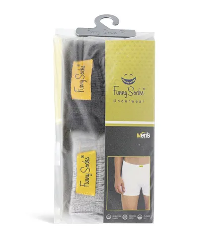 پک شورت مردانه پادار نخی کمر لیفه‌ای فانی ساکس خاکستری روشن دودی کد 37000D-1 - بسته 2 عددی