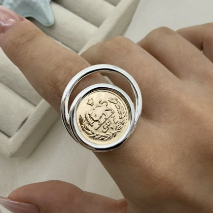 انگشتر سکه قدیمی نیم