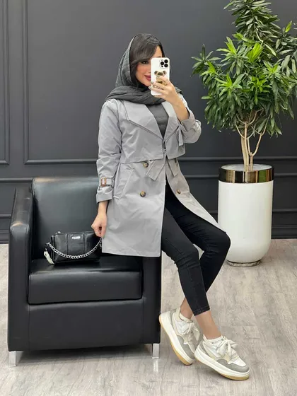 بارانی چهاردکمه یقه دوبل