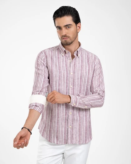 ام کی کالکشن پیراهن آستین بلند mk-22688-crimson