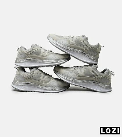 کفش کتانی طبی زنانه و مردانه طوسی سفید SKECHERS archfit v02
