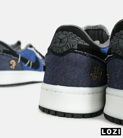 کفش کتانی مردانه و زنانه آبی مشکی طوسی NIKE jordan Vodoo مدل 6749