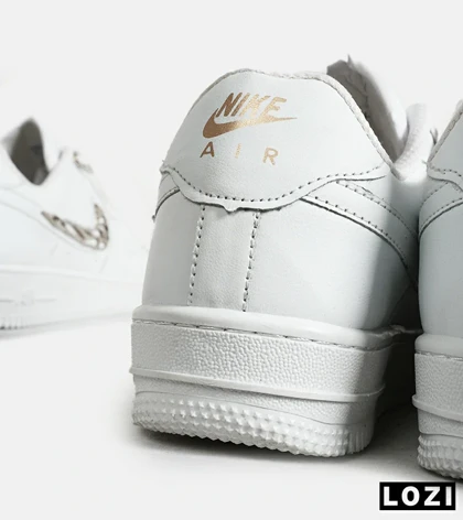کفش کتانی مردانه و زنانه سفید نایک NIKE AIR FORCE 1.7 lv8 White gold