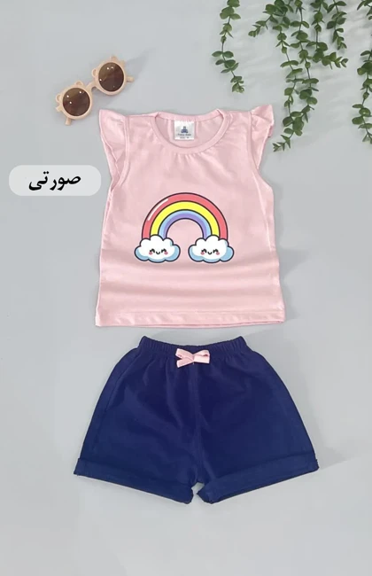 تیشرت شورت رنگی دخترونه