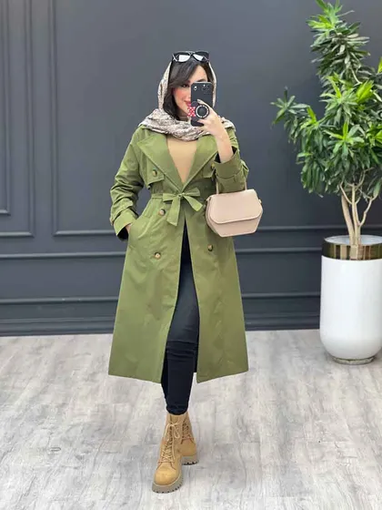 بارانی بلند ژیله دکمه
