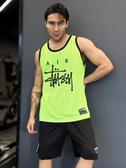 ست بسکتبالی نایک استاسی (Nike Air x Stussy) پارچه فلامنت آجری (8 رنگ)