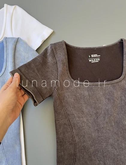 اورال ورزشی زنانه سنگشور یقه خشتی آستین کوتاه