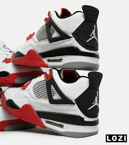 کتانی ساق‌دار بزرگ پا سفید قرمز Nike air jordan 4