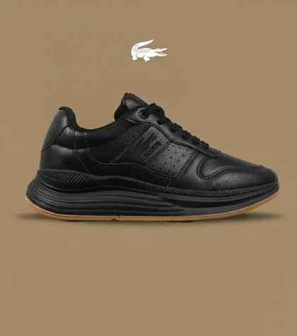 کفش کتانی کژوال مردانه مشکی Lacoste مدل 8728