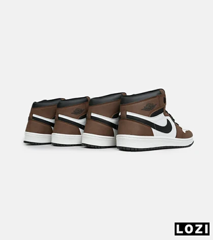 کتانی ساق‌دار زنانه و مردانه سفید مشکی قهوه ای Nike air jordan 1 مدل 6621