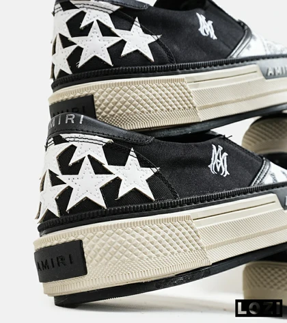 کفش اسنیکرزسفید مشکی Amiri Stars Vintage مدل 5979