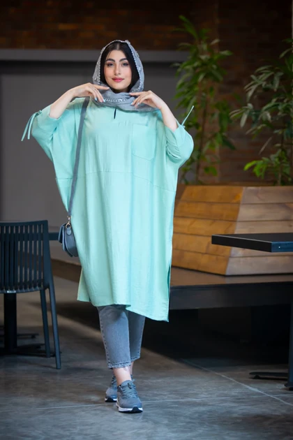 مانتو لینوسل جلو بسته بلند