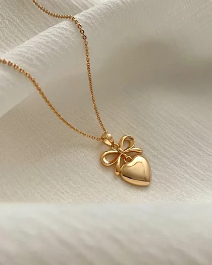 گردنبند قلب و پاپیون YSX