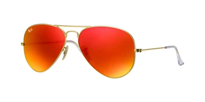 عینک آفتابی RayBan 3025 Aviator Flash Lenses Gold Orange