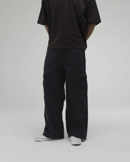 شلوار کارگو کتان unisex / مشکی / cotton