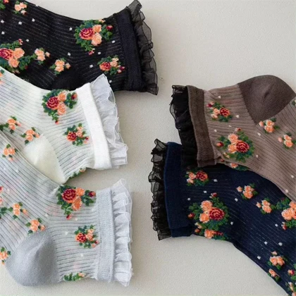 جوراب گل‌گلی وارداتی 1236