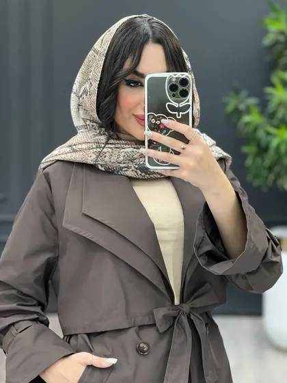 بارانی یقه دوبل ژیله دار