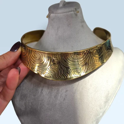 طوق هندی برنجی دستساز ساخت هند3سانت
