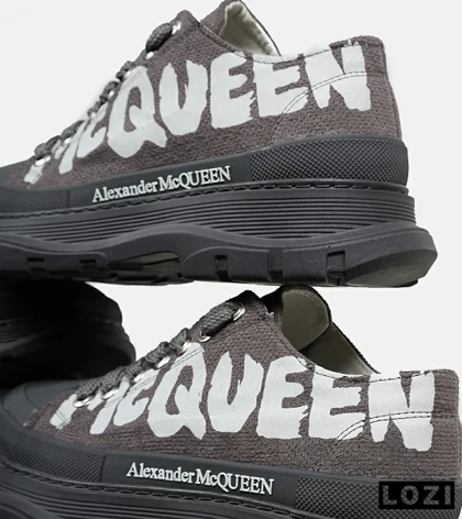 کفش کتانی نیم ساق طوسی Alexander McQueen