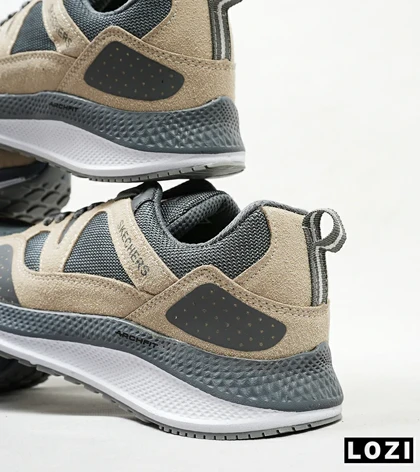 کفش کتانی طبی زنانه و مردانه طوسی کرم SKECHERS archfit v02