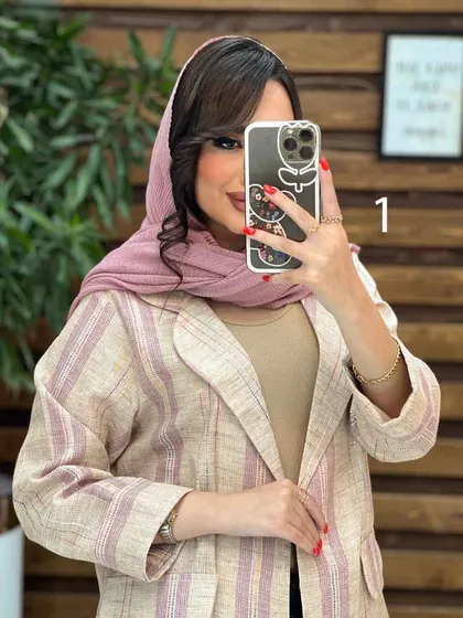 مانتو کتی راه راه جلو باز