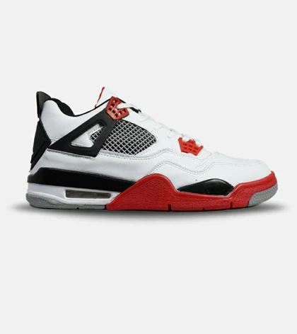 کتانی ساق‌دار بزرگ پا سفید قرمز Nike air jordan 4
