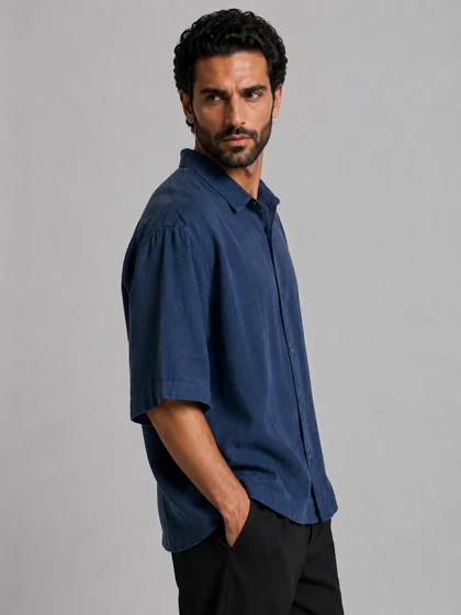 پیراهن کتان باکسی