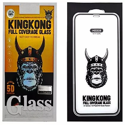 گلس شیشه ای تمام چسب 5 بعدی آیفون 16 موکسون KINGKONG