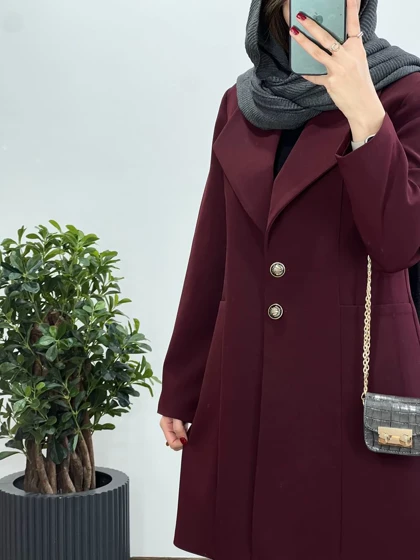 مانتو کتی بلند دکمه دار تیلان