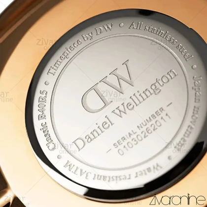 ساعت دنیل ولینگتون مردانه قاب رزگلد بند چرم سرمه ای 104112