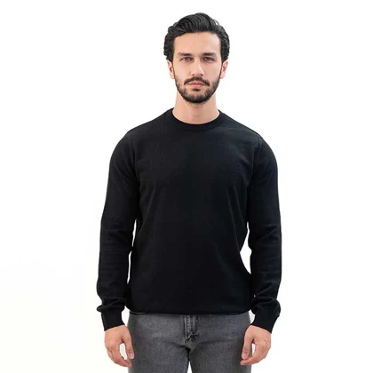 پلیور بافت اسلیم فیت یقه گرد مردانه - 03252354