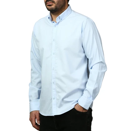 پیراهن آستین بلند لینن مردانه مدل 6105915