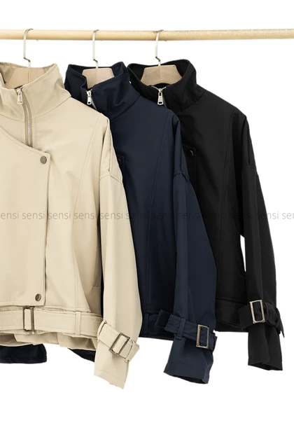 ترنچ کت پایین کمربندی @@کد1004622