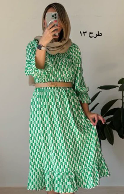 پیراهن کرپ حریر نهال سری 4