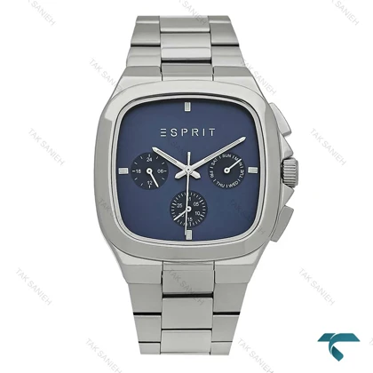 ساعت اسپریت مردانه سه موتوره سیلور صفحه سرمه ای Esprit-8201-G