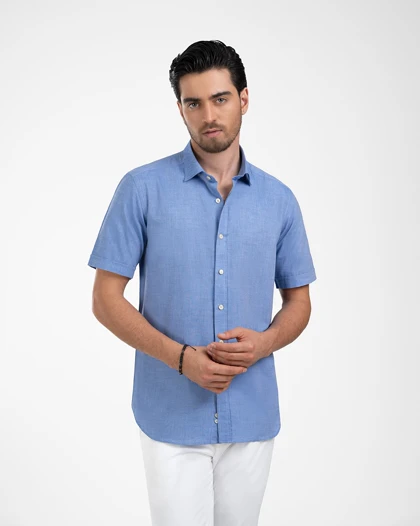 ام کی کالکشن پیراهن آستین کوتاه mk-22967-dark-blue