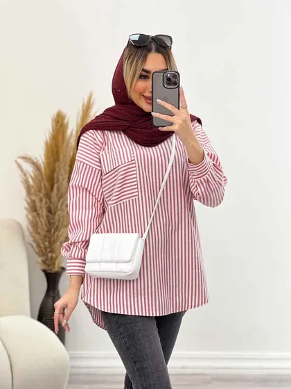 مانتو شومیزی راه راه