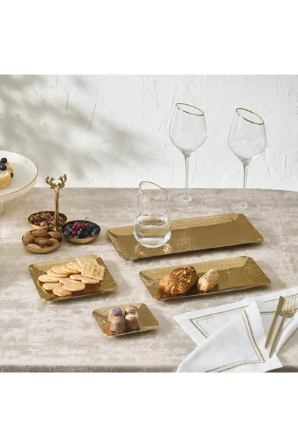 ظرف پذیرایی Karaca Home مدل Loren فلزی - طلایی