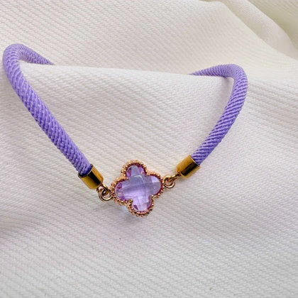 دستبند اسپرت طرح «ونکلیف یاسی» (بند طنابی لاوندر) | تم پاستلی و رویایی