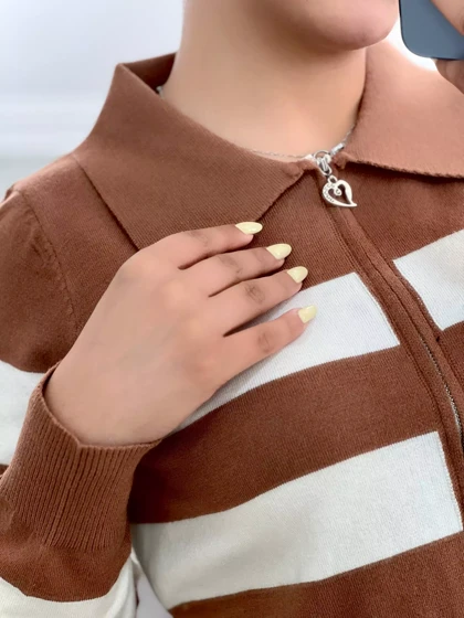کاردیگان جلوزیپ راه راه کد 5758