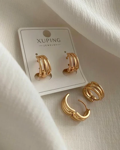 گوشواره حلقه‌ای سه لاین ژوپینگ