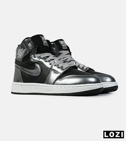 کفش کتانی مردانه و زنانه ساق‌دار مشکی طوسی NIKE jordan 1 مدل 8357