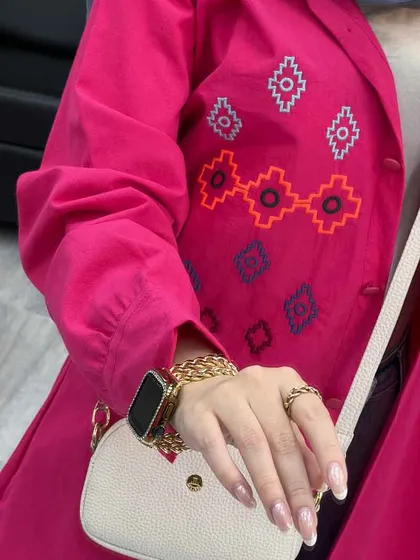 مانتو لینن طرح لوزی