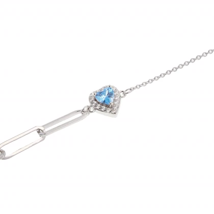 دستبند نقره قلب رنگی کد 351247