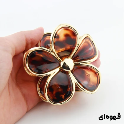 کلیپس دخترانه مدل شیشه ای طرح پلومریا دور طلایی