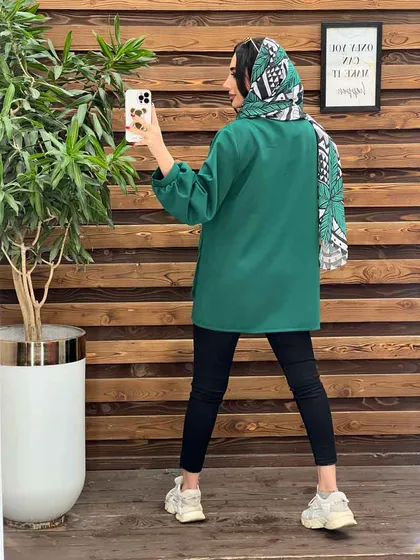 مانتو مازراتی دودکمه آسیتن پفی